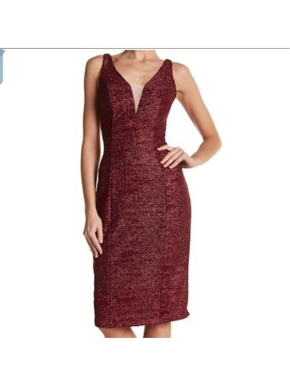 Marina Red Glitter Illusion Dress [Size]